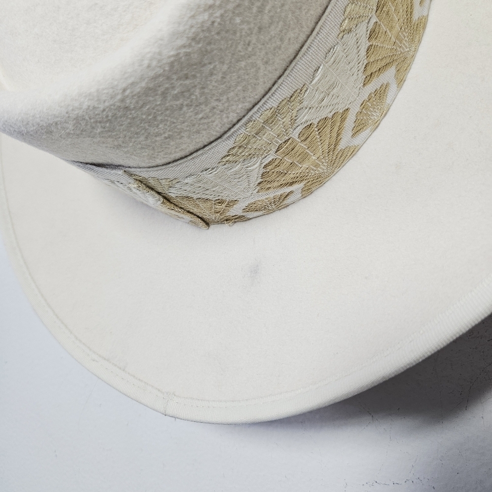 Olive & Pique The Aukai Gambler Wool Felt Hat Scallop Shell Ribbon Detail - Picture 5 of 7